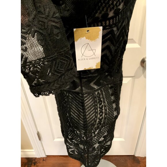 Isabel Marant x H&M Black Sheer Lace W/ Geometric Pattern Shirt , Size 4 - Picture 6 of 10